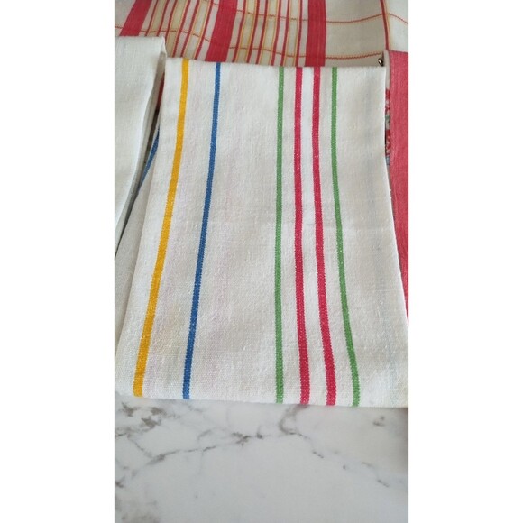 Vintage Kitchen Tea Towels Lot Set 4 Strawberries Retro Kitchen Linens - Picture 3 of 7